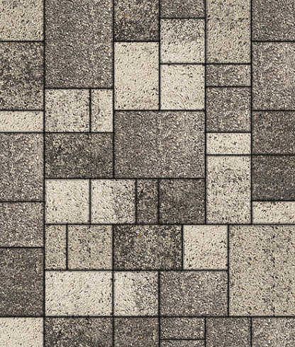 Тротуарные плиты "МЮНХЕН" - Б.2.ФСМ.6 Листопад гранит Антрацит, комплект из 4 видов плит