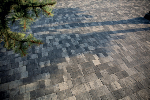 Тротуарные плиты "СТАРЫЙ ГОРОД" - Б.1.ФСМ.8 Стоунмикс Серый с чёрным, комплект из 3 видов плит