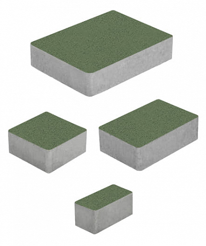 Тротуарные плиты "МЮНХЕН" - Б.2.ФСМ.6 Стандарт Зелёный, комплект из 4 видов плит